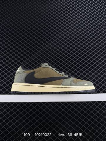 Jordan Air Jordan 1 Low Travis Scott Stussy Supreme Custom Beige Brown Grey Red White EU 36-45 Skate Shoe - Unisex (BS-80317)