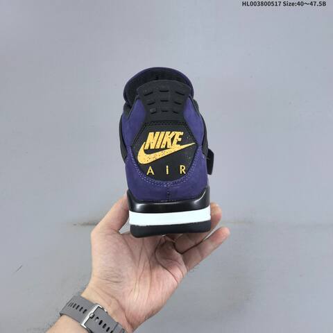 Jordan Air Jordan 4 Retro OG Imperial Purple Black Grey Yellow 40 47 5 Basketball - Men's (BS-65941)