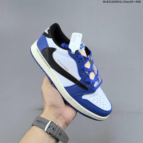 Nike Air Jordan 1 Low OG SP x Travis Scott x Fragment White Blue Black EU 36-46 Lifestyle - Unisex (BS-65995)