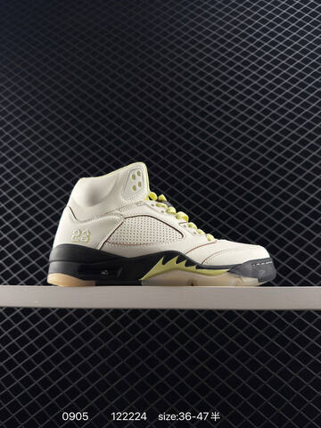 Jordan Air Jordan 5 IM7592 Off White Pale Yellow Black Translucent EU 36-47 Basketball Shoe - Unisex (BS-80767)