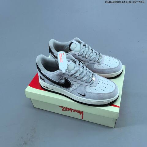 Nike Air Force 1 07 LV8 Stussy White Black Red Gray EU 36-45 Skate Shoe - Unisex BS-60377