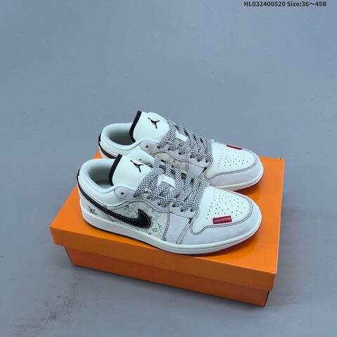 Jordan Air Jordan 1 Low White Black Red EU 36 45 Basketball - Unisex (BS-65909)