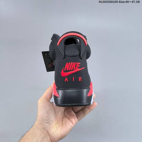 Jordan Air Jordan 6 Retro OG Black Red White 40 47 5 Basketball - Men's (BS-67048)