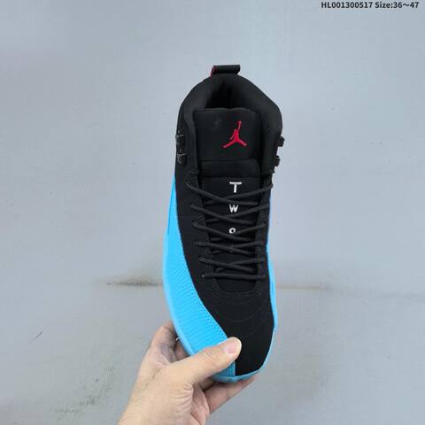 Jordan Air Jordan 12 Retro Black Gamma Blue Red 36 47 Basketball - Unisex (BS-65942)