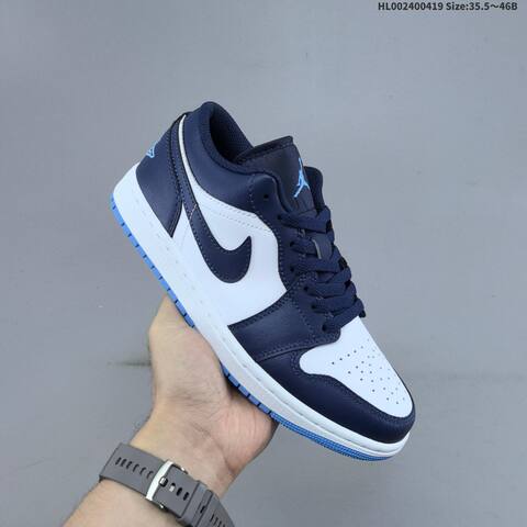 Jordan Air Jordan 1 Low Midnight Navy University Blue White 35 5 46 Casual - Unisex (BS-66144)