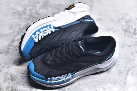 HOKA Mafate X Black White Blue Trail Shoe Trail Running Sneakers (BS-59416)