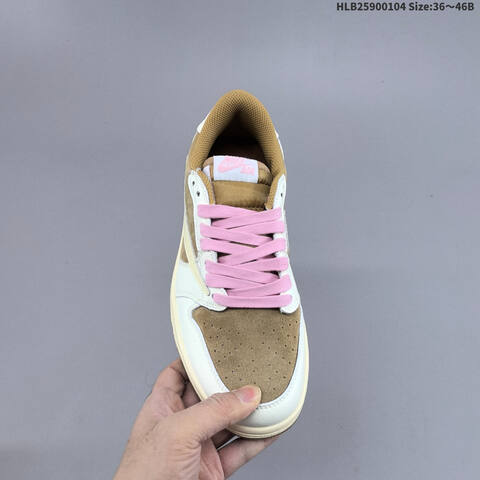 Nike Air Jordan 1 x Travis Scott Brown White Pink 36 46B Lifestyle - Women's (BS-67111)