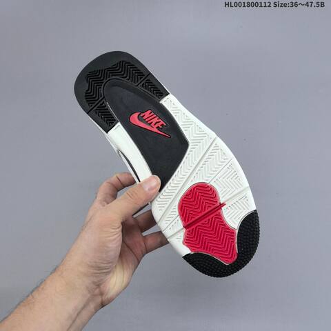Jordan Air Jordan 4 Retro White Black Red 36 47 5 Basketball - Unisex (BS-67001)