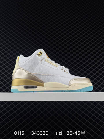 Jordan Air Jordan 3 Retro SE White Gold Cream Light Blue EU 36-45 Basketball Shoe - Unisex (BS-79830)