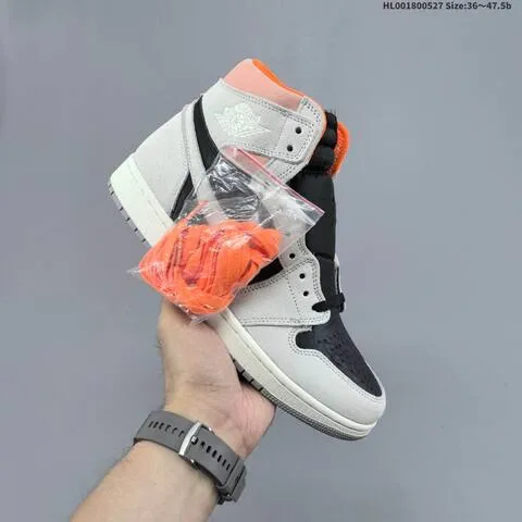 Jordan Air Jordan 1 Retro High OG Neutral Grey Black White With Orange Lining 36 47 5 Basketball - Unisex BS-65852