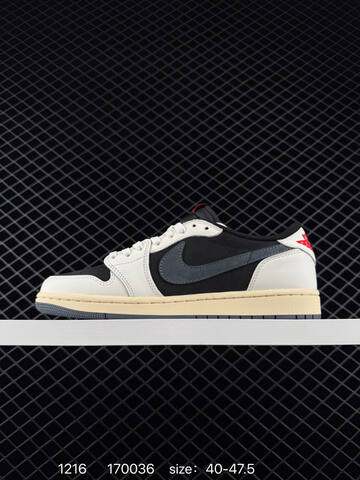 Jordan Travis Scott x Air Jordan 1 Low Medium Olive Sail Black Dark Grey Cream Red EU 40-47 5 Sneaker - Men's (BS-80052)