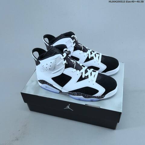 Jordan Air Jordan 6 Retro Black White With Speckled Oreo Accents 40 48 5 Basketball - Men's (BS-65954)