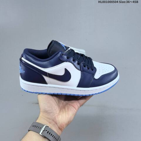 Jordan Air Jordan 1 Low Midnight Navy University Blue 36 45B Basketball - Women's (BS-66048)