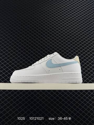 Nike Air Force 1 Low White With Light Blue Accents 36-45 Casual - Unisex (BS-74588)