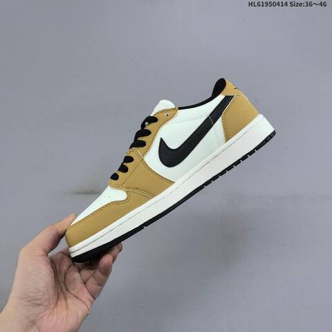 Jordan Air Jordan 1 Low White Black Tan EU 36-46 Casual - Unisex (BS-66195)