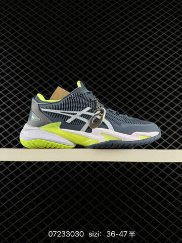 ASICS COURT FF3 NOVAK Slate Grey White Neon Yellow EU 36-47 Tennis Shoe Casual Sneakers - Unisex (BS-81711)