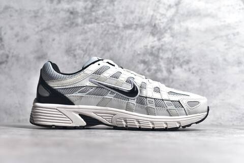 Nike P-6000 White Grey Black Light Blue Running Shoe (BS-59691)