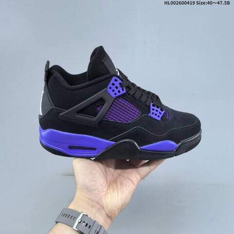 Jordan Air Jordan 4 Retro Purple Thunder Black Purple EU 40-47 5 Basketball - Men's (BS-66133)