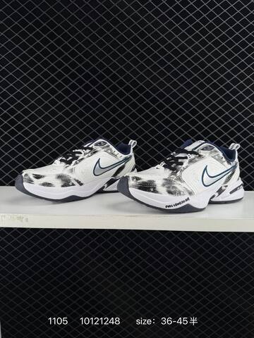 Nike Air Monarch IV White Black Navy Silver EU 36-45 5 Casual - Unisex (BS-74353)