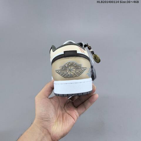 Jordan Air Jordan 1 Low White Black Gray EU 36-46 Lifestyle - Unisex (BS-66975)