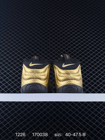 Nike Little Posite Pro 3D NBA 624041-701 Metallic Gold Black 40-47 5 Basketball - Men s BS-73474