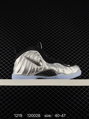 Nike Air Foamposite One PRM Blue Mirror Silver Black 40-47 Basketball - Men's (BS-73597)