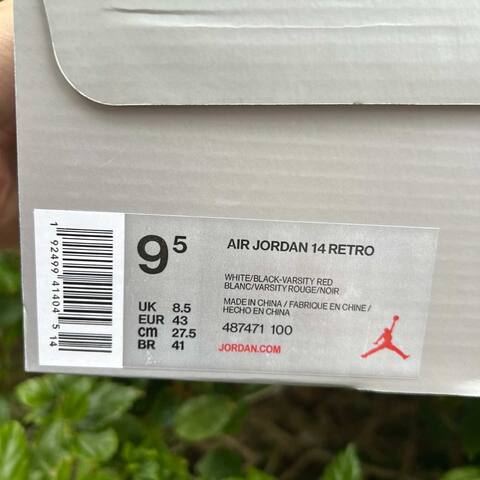 Jordan Air Jordan 14 Retro 487471-100 White Black Varsity Red EU 43 Basketball Shoe - Men s BS-87331