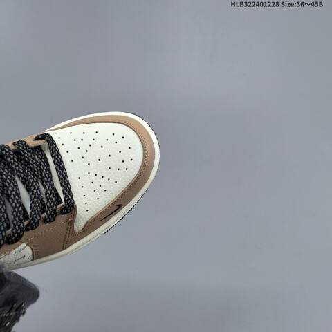 Jordan Air Jordan 1 Low White Tan Black EU 36-45 Casual - Unisex (BS-67219)