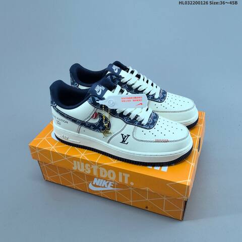Nike Air Force 1 07 Low Black Red Off White Navy EU 36-45 Sneaker - Unisex BS-61732