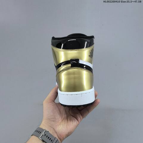 Jordan Air Jordan 1 High Golf Gold Toe Black White Metallic Gold 35 5-47 5 - Unisex (BS-66259)