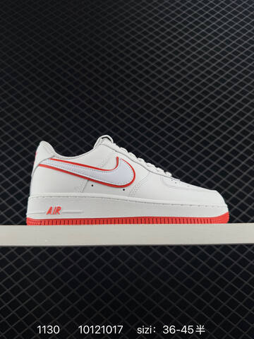 Nike Air Force 1 07 White Red EU 36-45 Casual - Unisex (BS-73912)