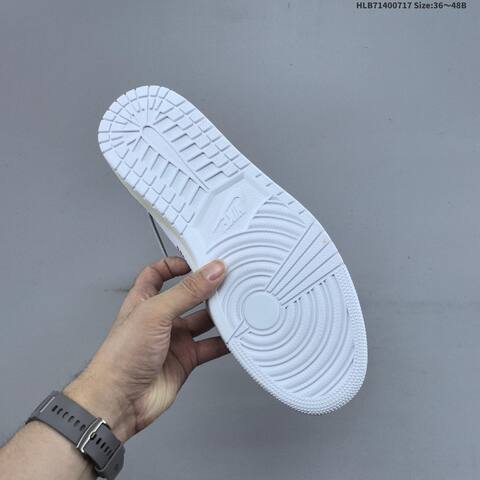 Nike Off-White x Air Jordan 1 Retro High OG White Cream With Gray Suede And Orange Blue Accents 36 48B Casual - Women's (BS-66145)