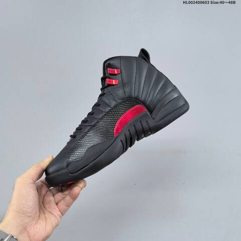 Jordan Air Jordan 12 Retro Black Red 40 48B Basketball - Men's (BS-65819)