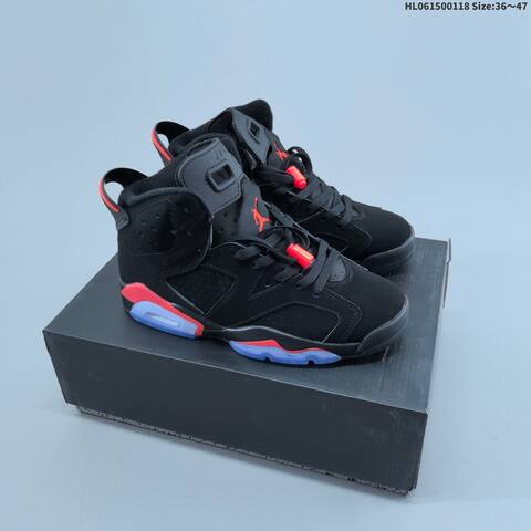 Jordan Air Jordan 6 Black Red Blue 36 47 Basketball - Unisex BS-66926