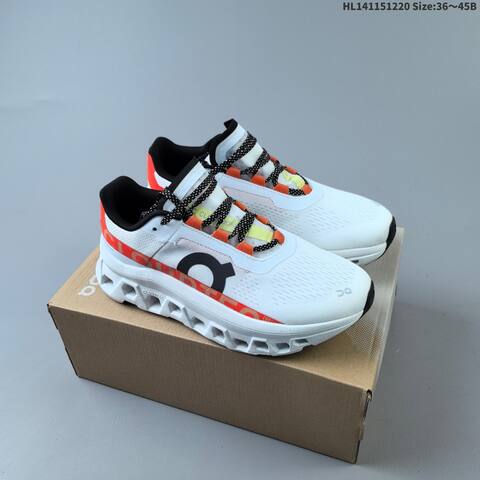 On Running Cloudmonster Paf White Gray Orange Red Black EU 36-45 Running Shoe Running Sneakers - Unisex (BS-69736)