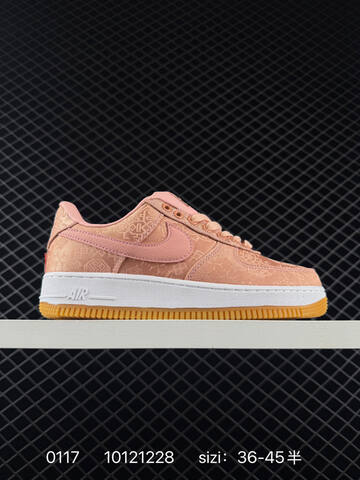 Nike Air Force 1 White Blue Peach Black With Gum Sole EU 36-45 Lifestyle - Unisex (BS-73100)
