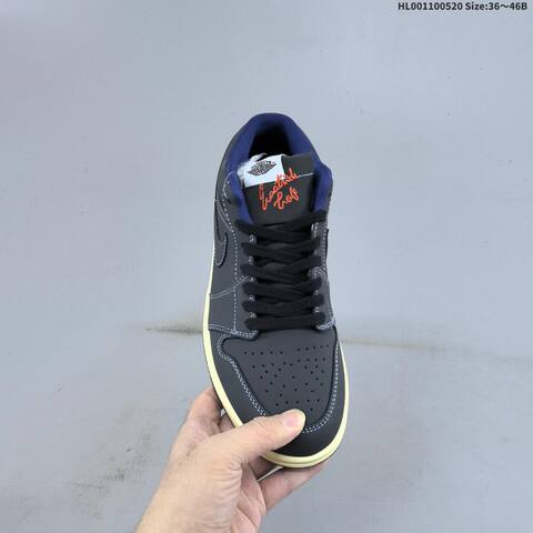 Jordan Air Jordan 1 Low Eastside Golf Black Charcoal With Sail Midsole And Burgundy Outsole EU 36-46 Casual - Unisex (BS-65918)