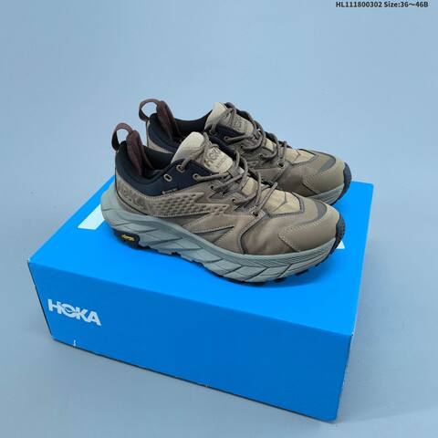 HOKA Wtaps x Anacapa Low GTX Black White Light Grey Red EU 36-46 Trail Shoe Trail Running Sneakers - Unisex (BS-69390)