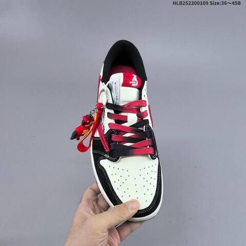 Nike Air Jordan 1 White Black Red 36 45B Basketball - Women's (BS-67035)