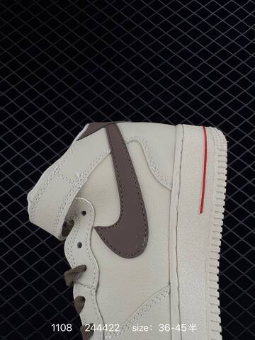Nike Air Force 1 Low Cream White With Brown And Red Accents EU 36-45 Lifestyle - Unisex (BS-74304)