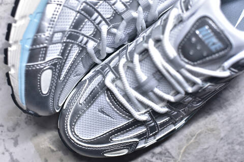 Nike P-6000 Silver White Light Blue Black Running Shoe BS-59654