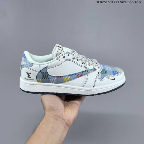Nike Air Jordan 1 Low White Blue Multi-color 36 45 Lifestyle - Unisex (BS-67227)