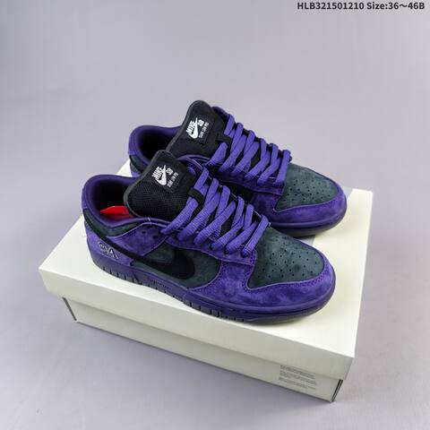 Nike SB Dunk Low Pro Supreme Purple Black EU 36-46 Skate Shoe - Unisex BS-62795