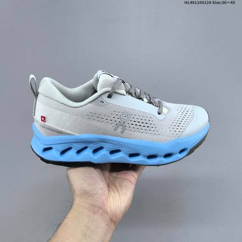 On Running Cloudsurfer Trail 2 Light Grey Bright Blue Black EU 36-45 Trail Shoe Trail Running Sneakers - Unisex BS-69701