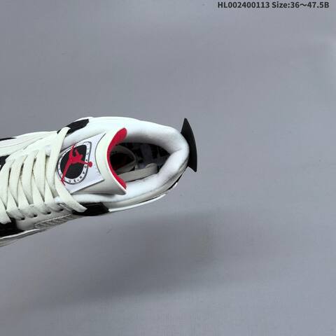 Jordan Air Jordan 4 Retro White Black Red 36 47 5 Basketball - Unisex BS-66993