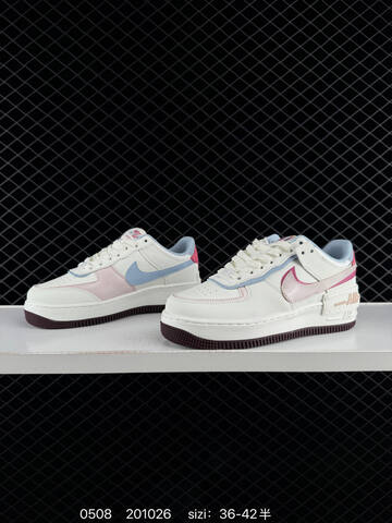 Nike Air Force 1 Low Shadow Off White Light Blue Pink Dark Red EU 36-42 Lifestyle - Unisex (BS-71621)