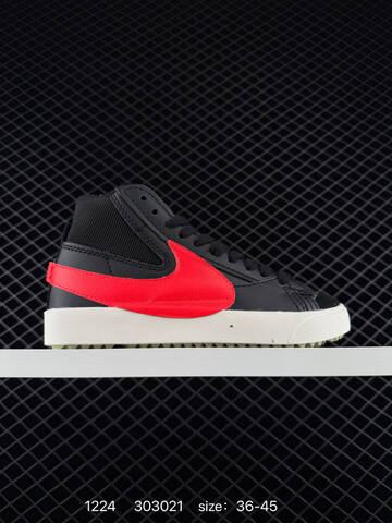 Nike Blazer Mid 77 Jumbo Black Red EU 36-45 Casual - Unisex (BS-73522)