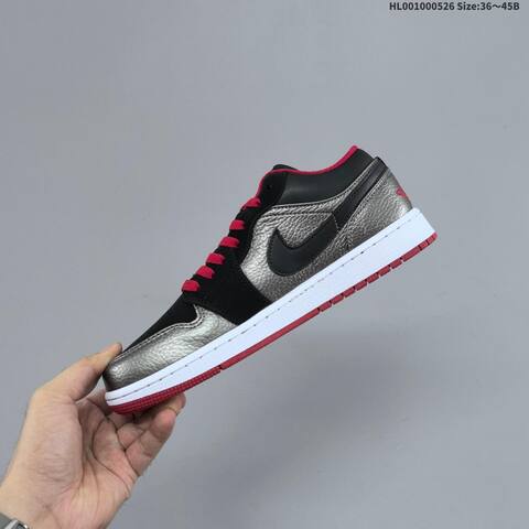 Jordan Air Jordan 1 Low Black Silver Red EU 36-45 Basketball - Unisex (BS-65869)