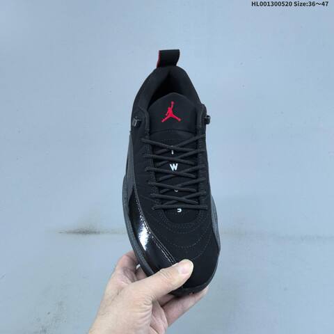 Jordan Air Jordan 12 Retro Low Black Red Grey 36 47 Basketball - Unisex (BS-65919)