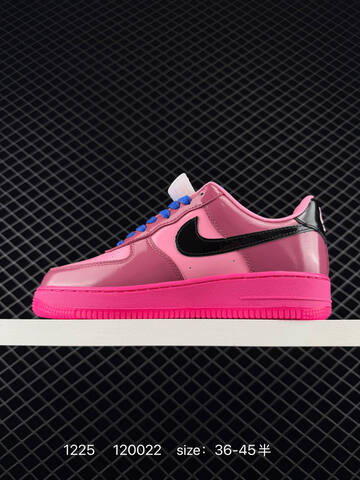 Nike Air Force 1 Low Pink Black With Blue Laces 36-45 5 Lifestyle - Unisex (BS-73509)